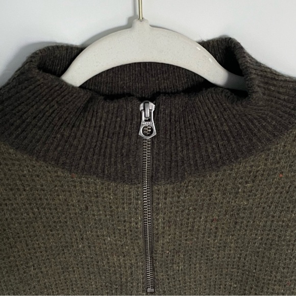 J. Crew Rugged Merino 1/4 Zip Black Gray Knit Pullover Sweater 47042 - Picture 8 of 15